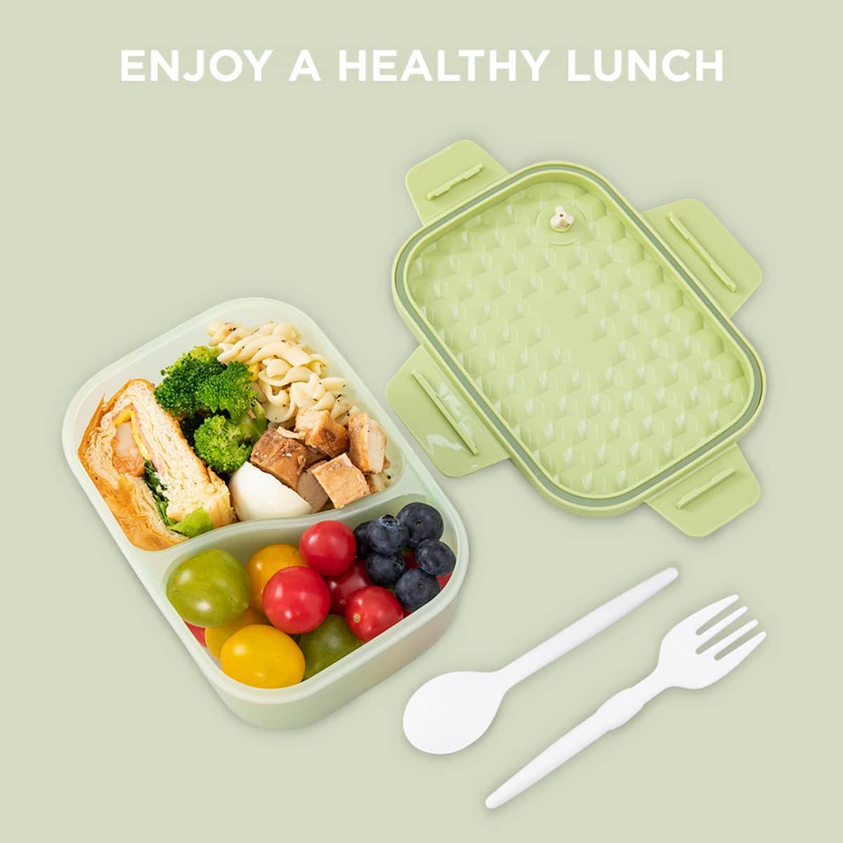 Hydrobrew 1100ml Sage Diamond Smart Serve Bento Lunch Box