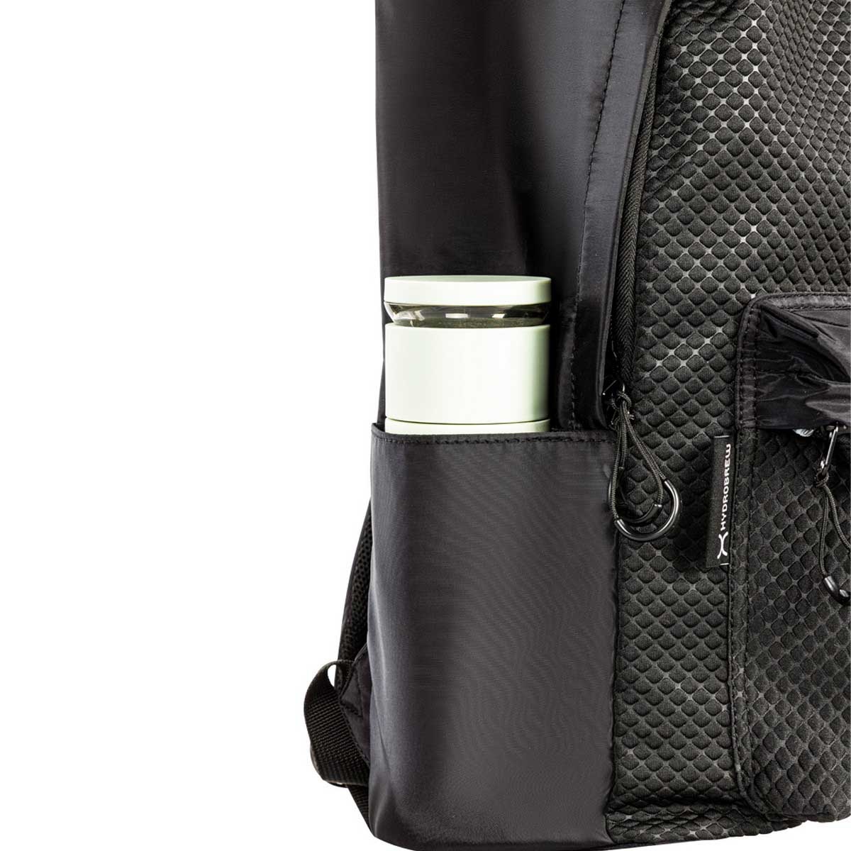 Hydrobrew 17" Black Backpack with 1000ml Sip Switch Tritan Water Bottle