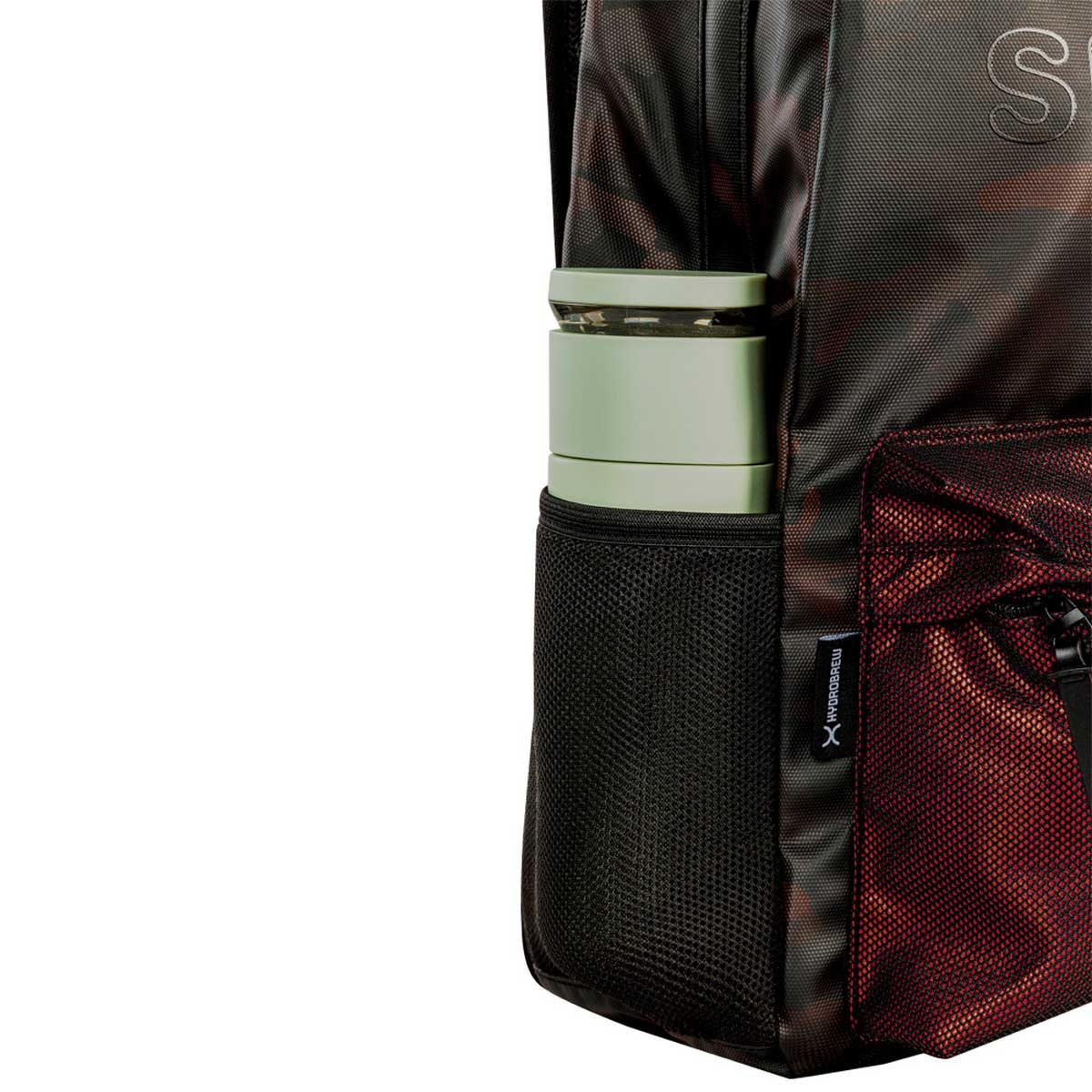 Hydrobrew 18" Brown & Graphite Glow Backpack with Double Wall Stainless Steel Water Bottle