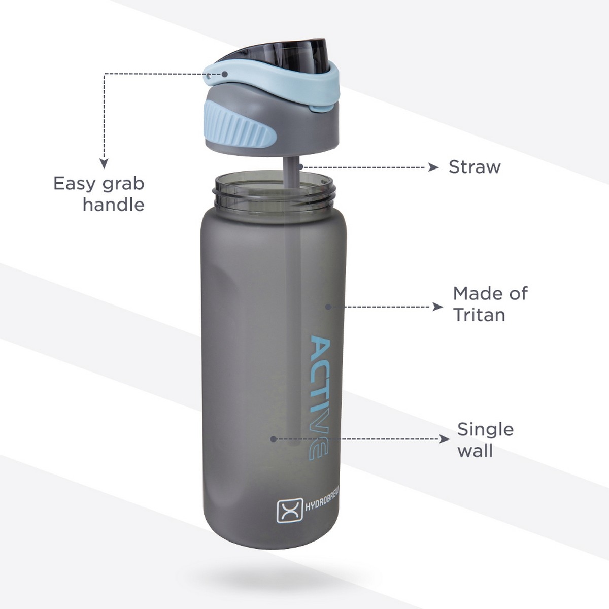 Hydrobrew 18" Green Backpack with 1000ml Sip Switch Tritan Water Bottle