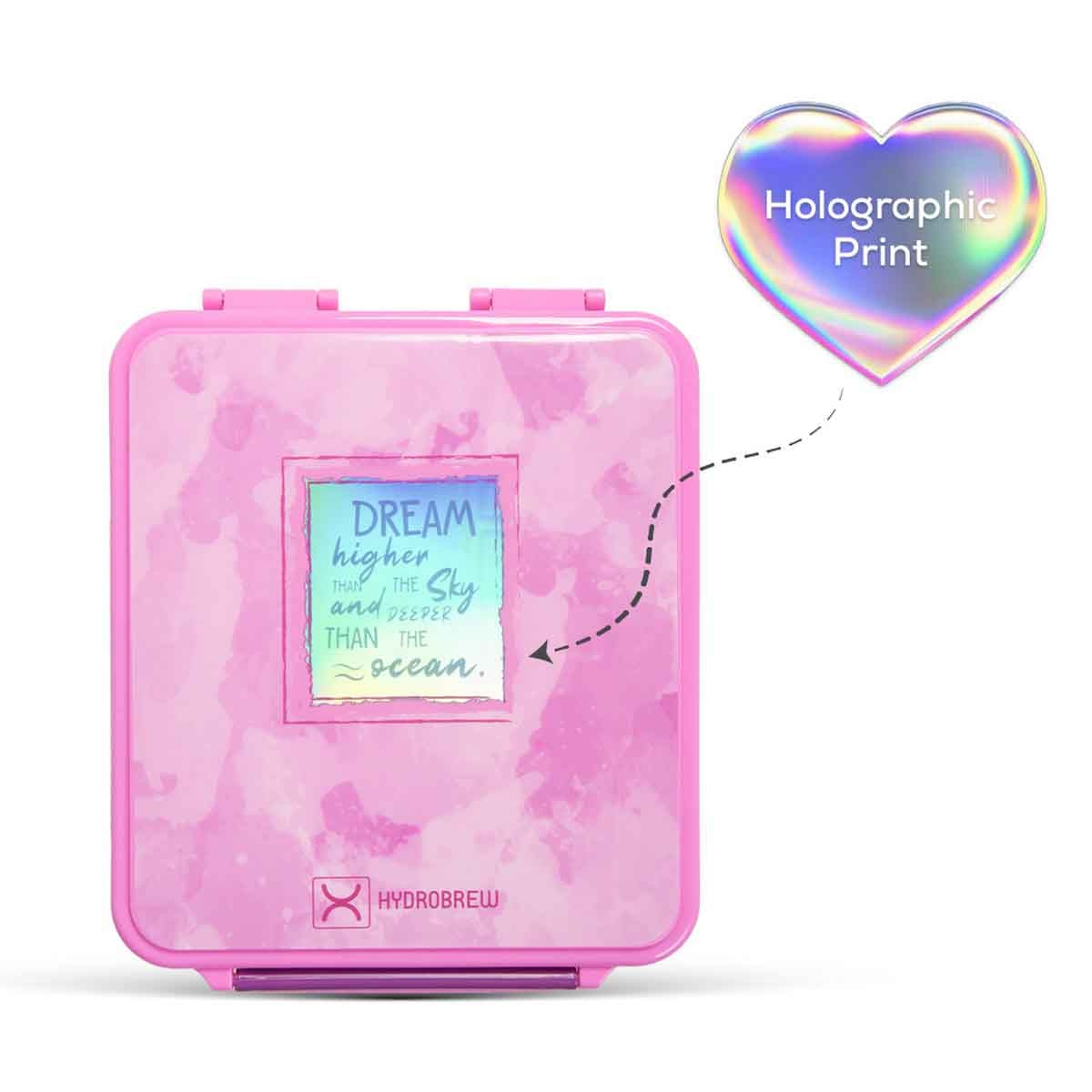 HYDROBREW 18" Pink Backpack with Bento Lunch Box