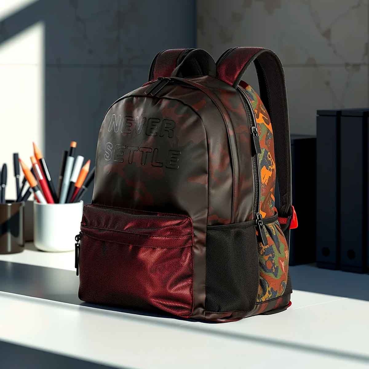 هيدروبرو حقيبة ظهر مقاس 18 إنش باللون البني مع صندوق غداء بنتو