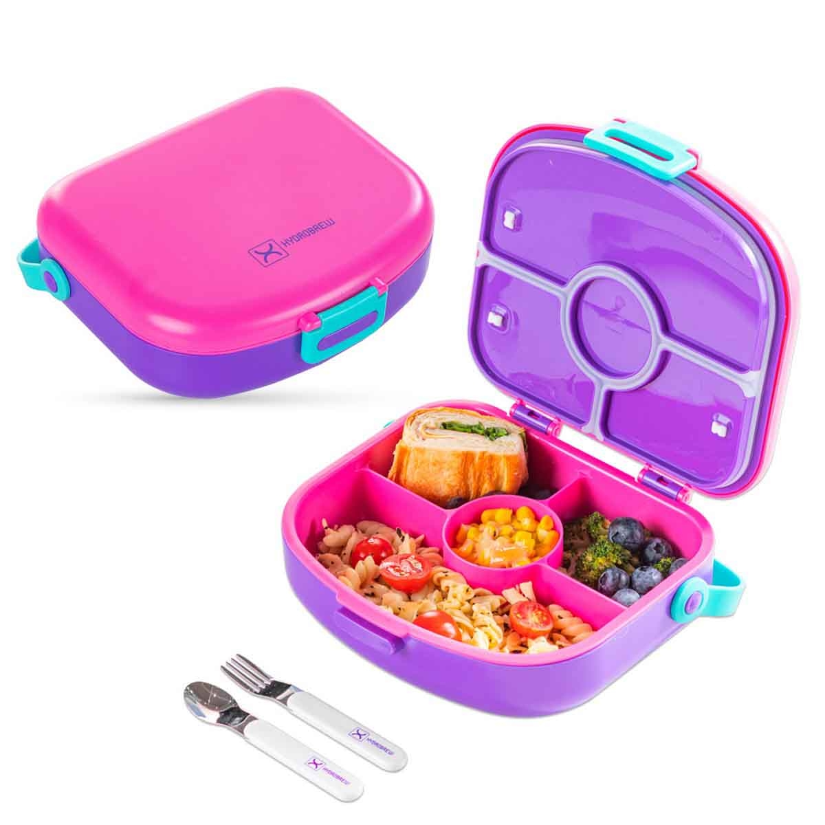 HYDROBREW 18" Pink/Purple Backpack with Bento Lunch Box