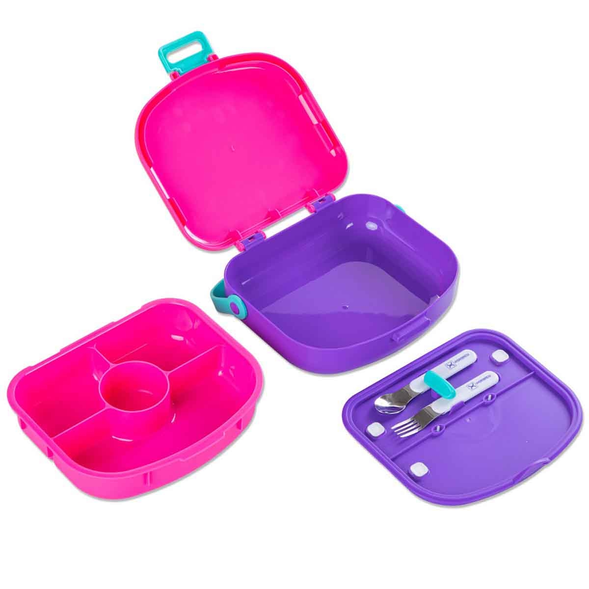 HYDROBREW 18" Pink/Purple Backpack with Bento Lunch Box