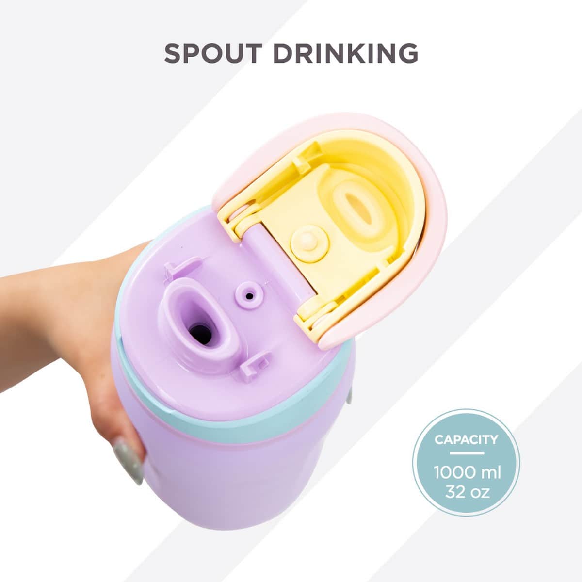 Hydrobrew 1.74L ThinkBig Pink Bento Lunch Box & Steel Food Jar with 1000ml Sip Switch Water Bottle