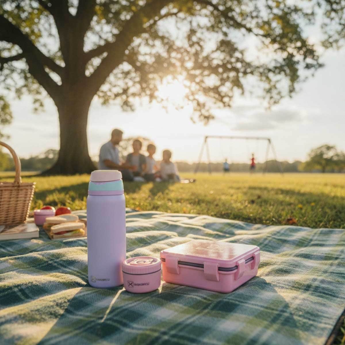 Hydrobrew 1.74L ThinkBig Pink Bento Lunch Box & Steel Food Jar with 1000ml Sip Switch Water Bottle