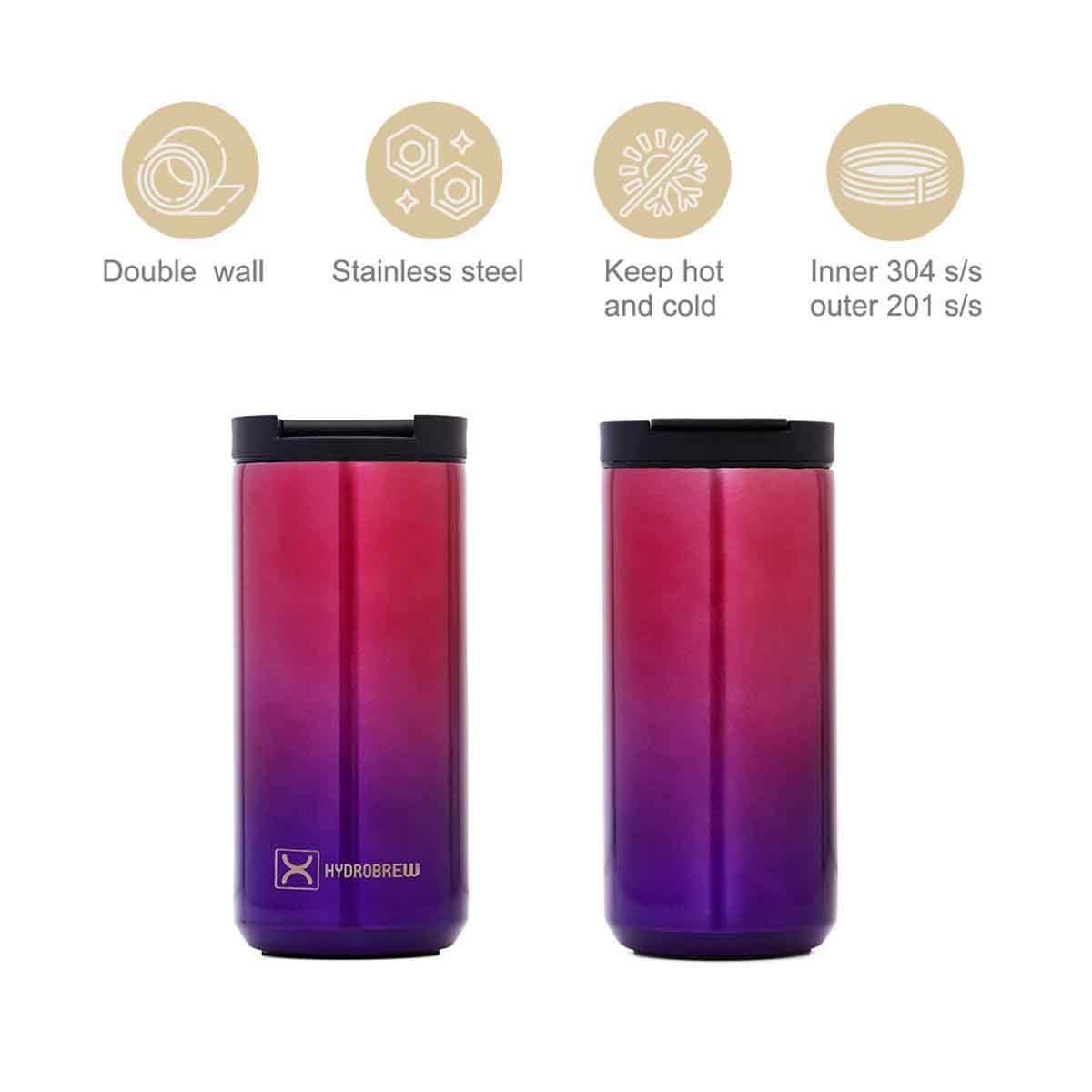 HYDROBREW 400ml Insulated Tumbler Water Bottle Unisex, 3-4 Years