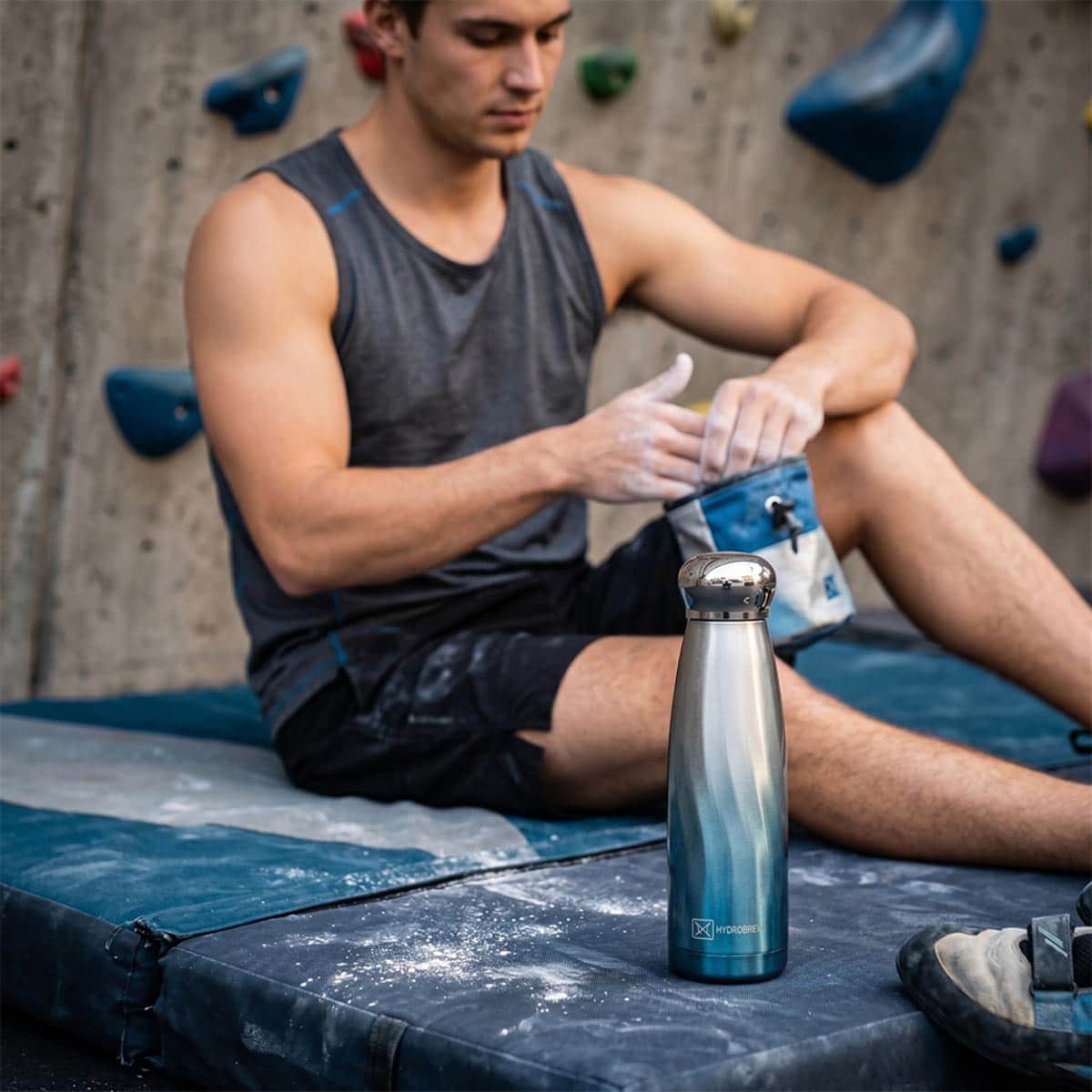 Hydrobrew 420ml Blue Mirage Double Wall Stainless Steel Water Bottle