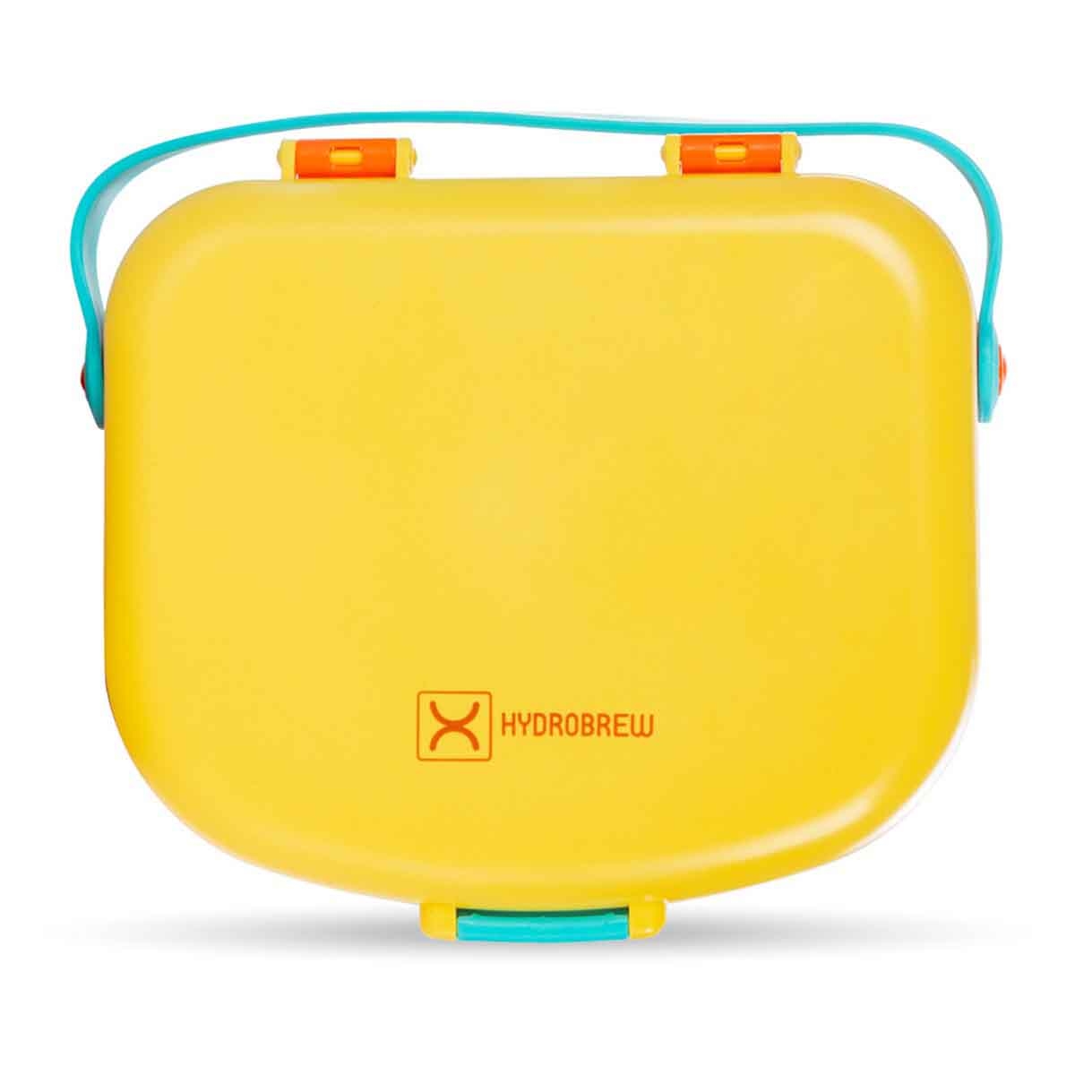 HYDROBREW 4-Compartment Bento Lunch Box with Spoon & Fork Set