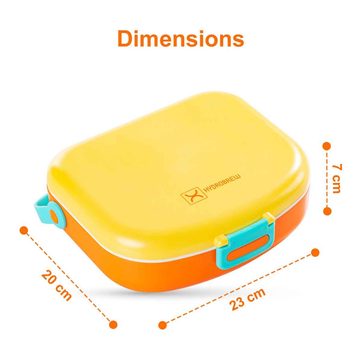 HYDROBREW 4-Compartment Bento Lunch Box with Spoon & Fork Set