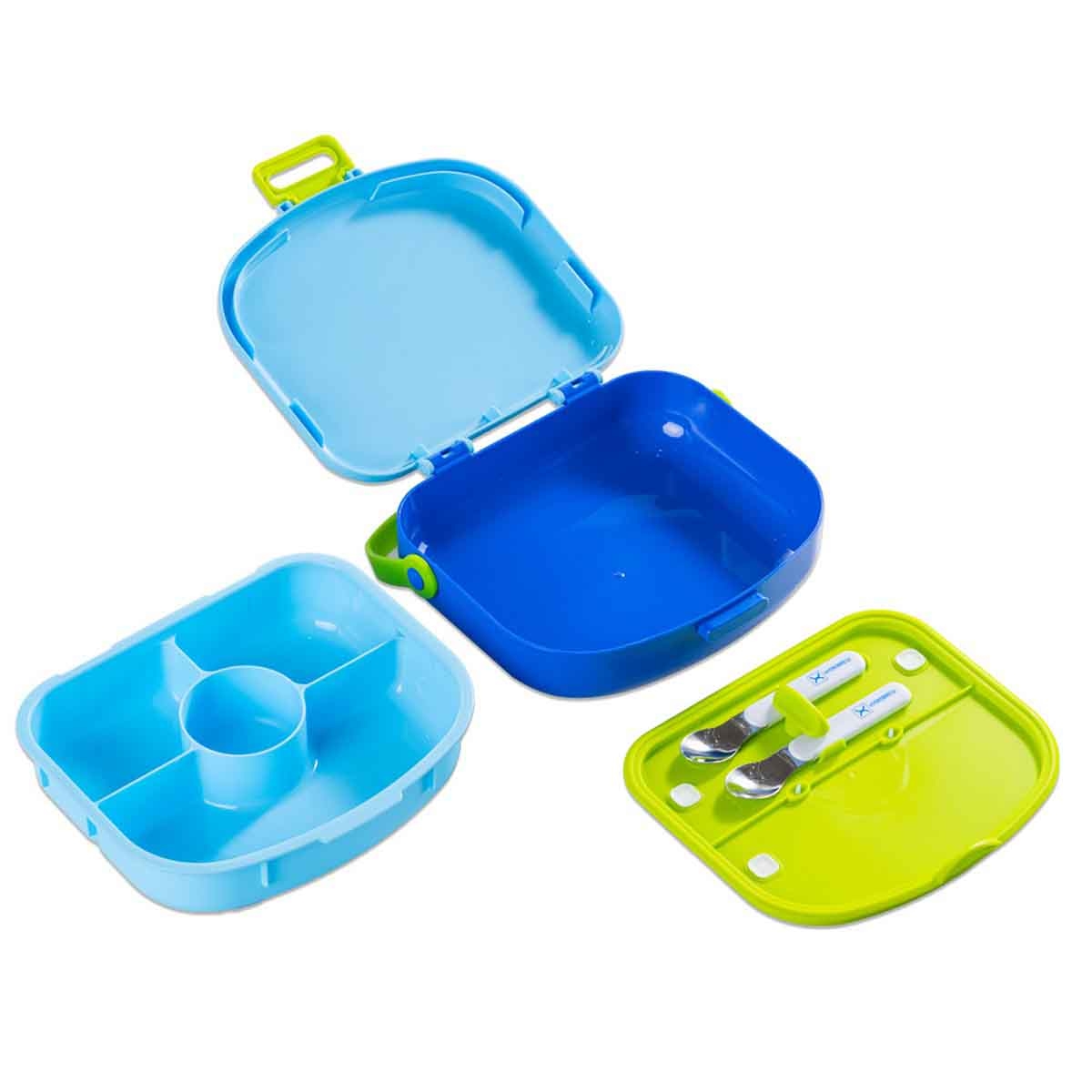 HYDROBREW Cobalt 4-Compartment Bento Lunch Box with Spoon & Fork Set