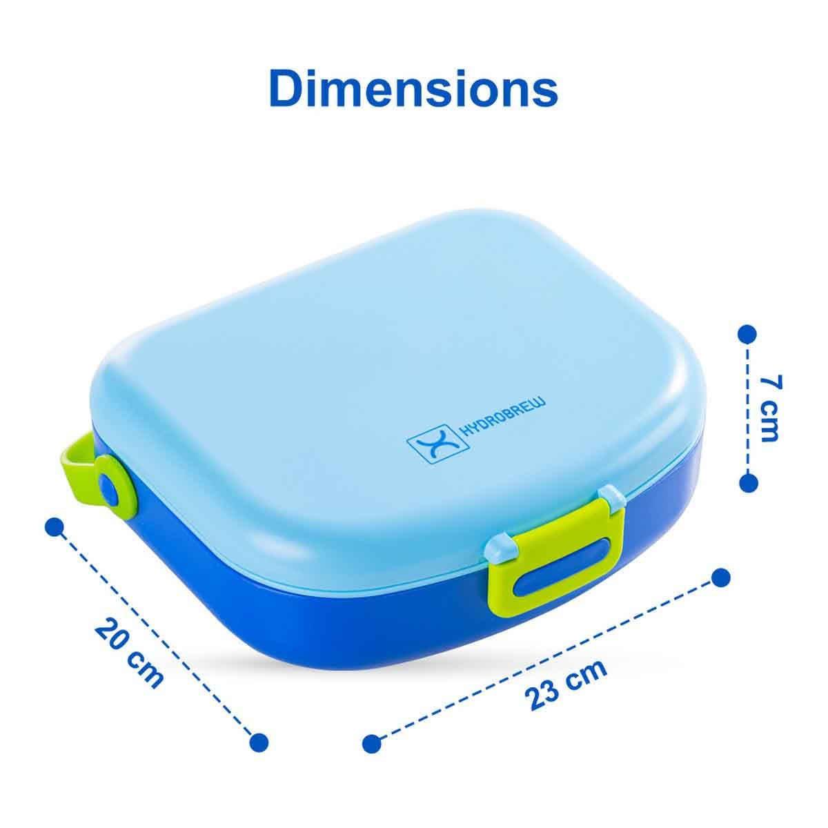 HYDROBREW Cobalt 4-Compartment Bento Lunch Box with Spoon & Fork Set