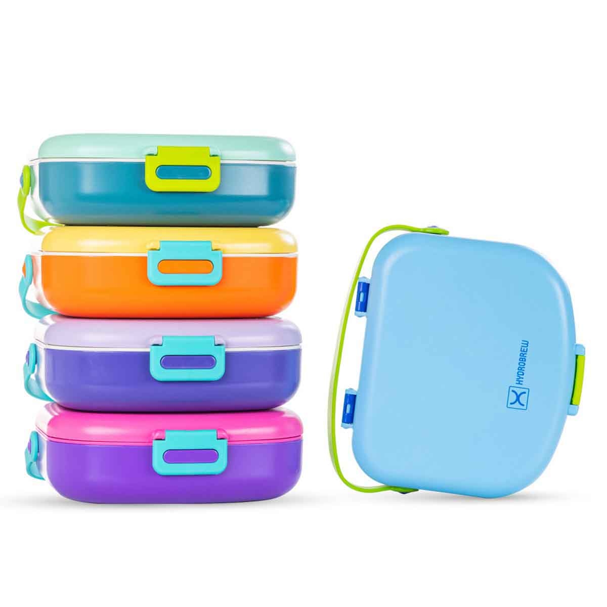 HYDROBREW Cobalt 4-Compartment Bento Lunch Box with Spoon & Fork Set