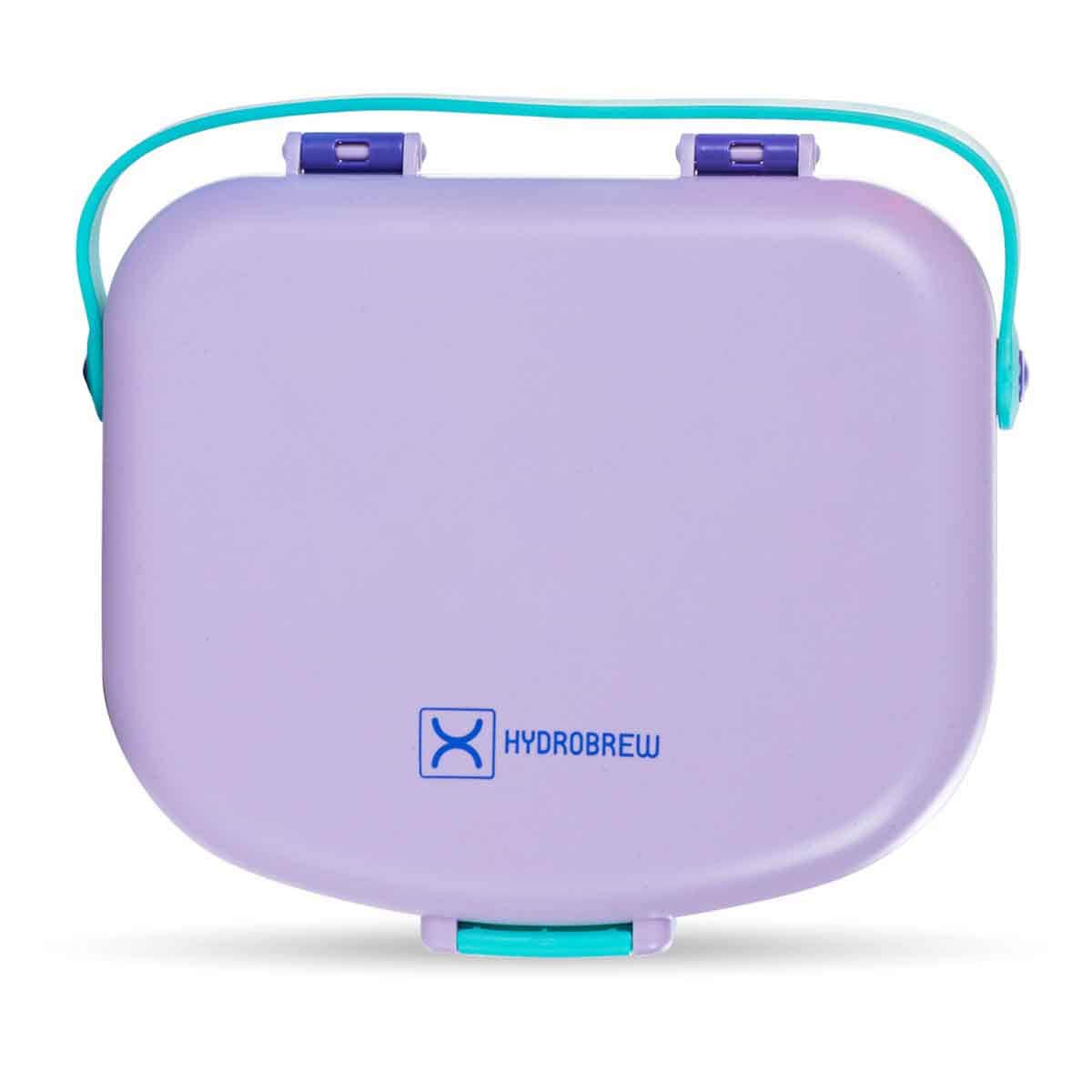 HYDROBREW Lilac 4-Compartment Bento Lunch Box with Spoon & Fork Set