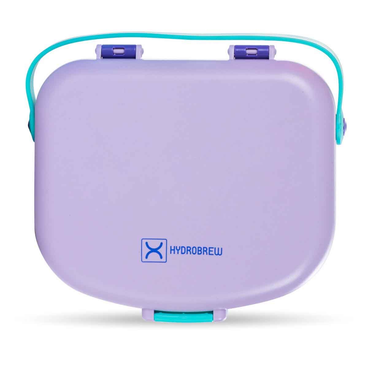 HYDROBREW Lilac 4-Compartment Bento Lunch Box with Spoon & Fork Set