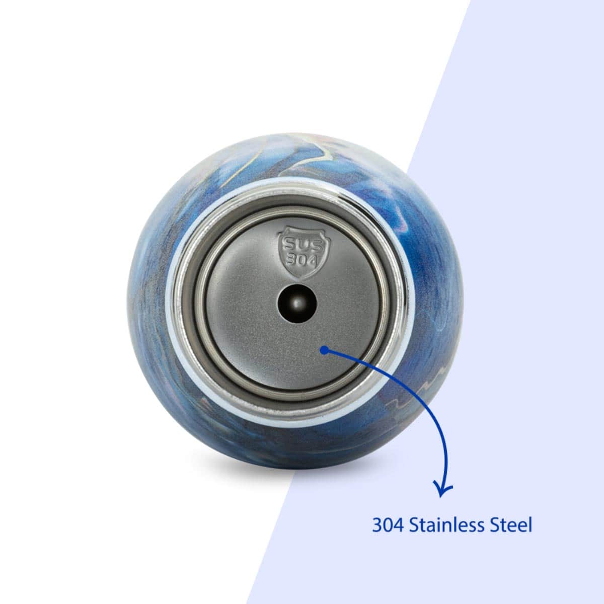 Hydrobrew 500ml Aqua Marble Double Wall Stainless Steel Water Bottle