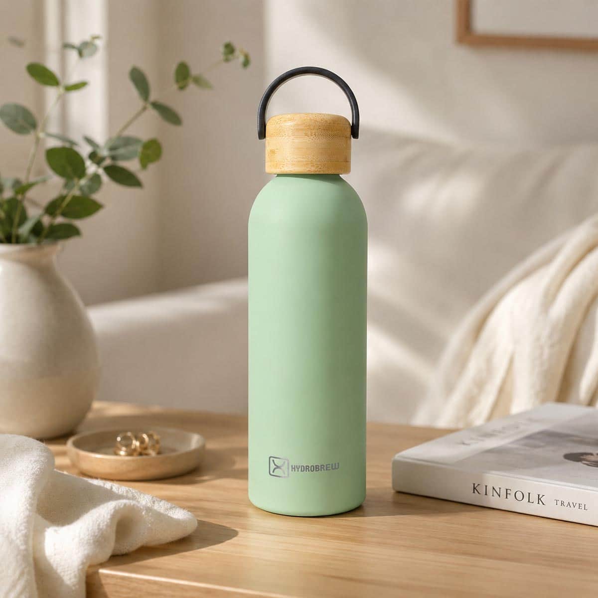 Hydrobrew 500ml Olive Green Double Wall Stainless Steel Water Bottle