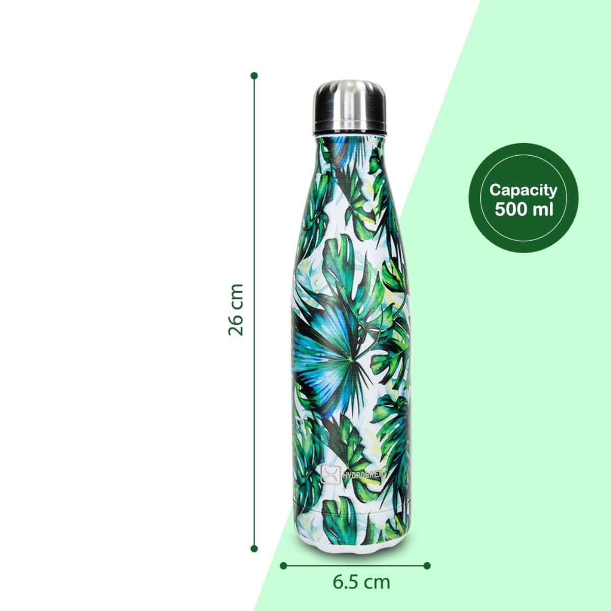 Hydrobrew 500ml Palm Grove Double Wall Stainless Steel Water Bottle