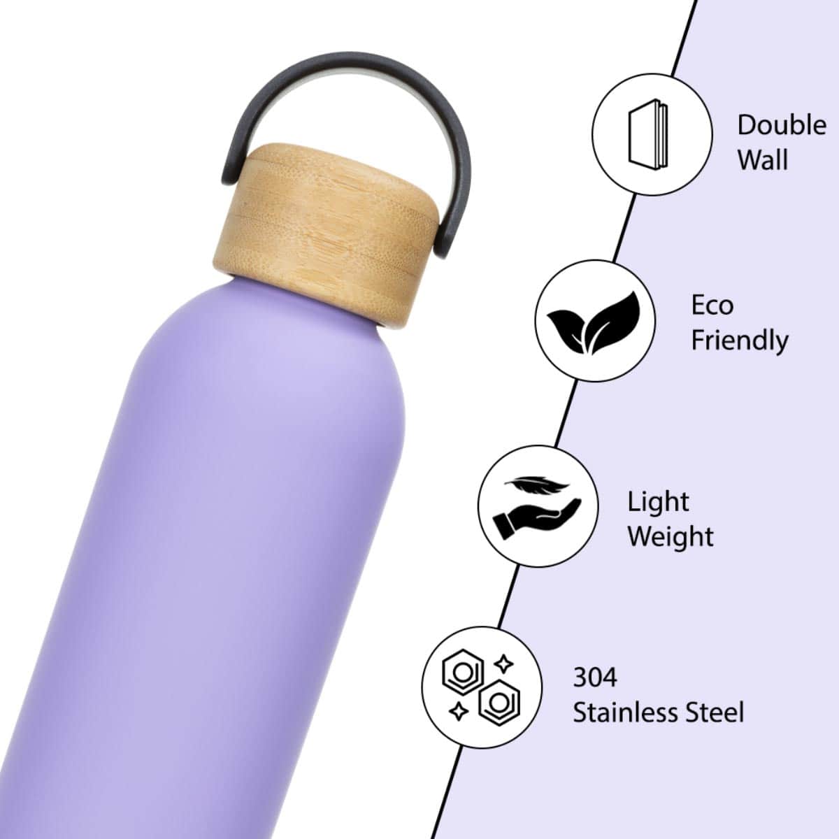 Hydrobrew 500ml Purple Double Wall Stainless Steel Water Bottle