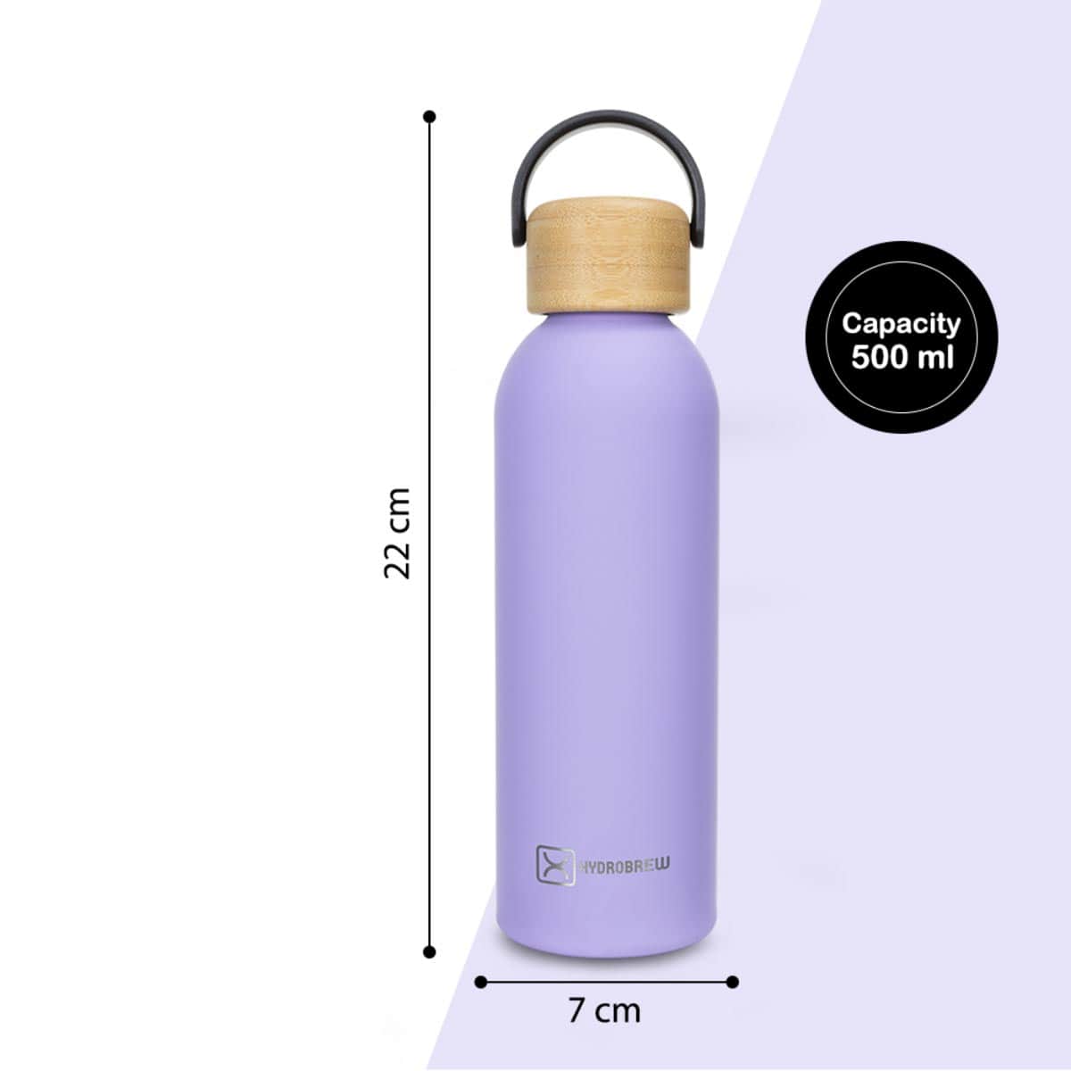 Hydrobrew 500ml Purple Double Wall Stainless Steel Water Bottle