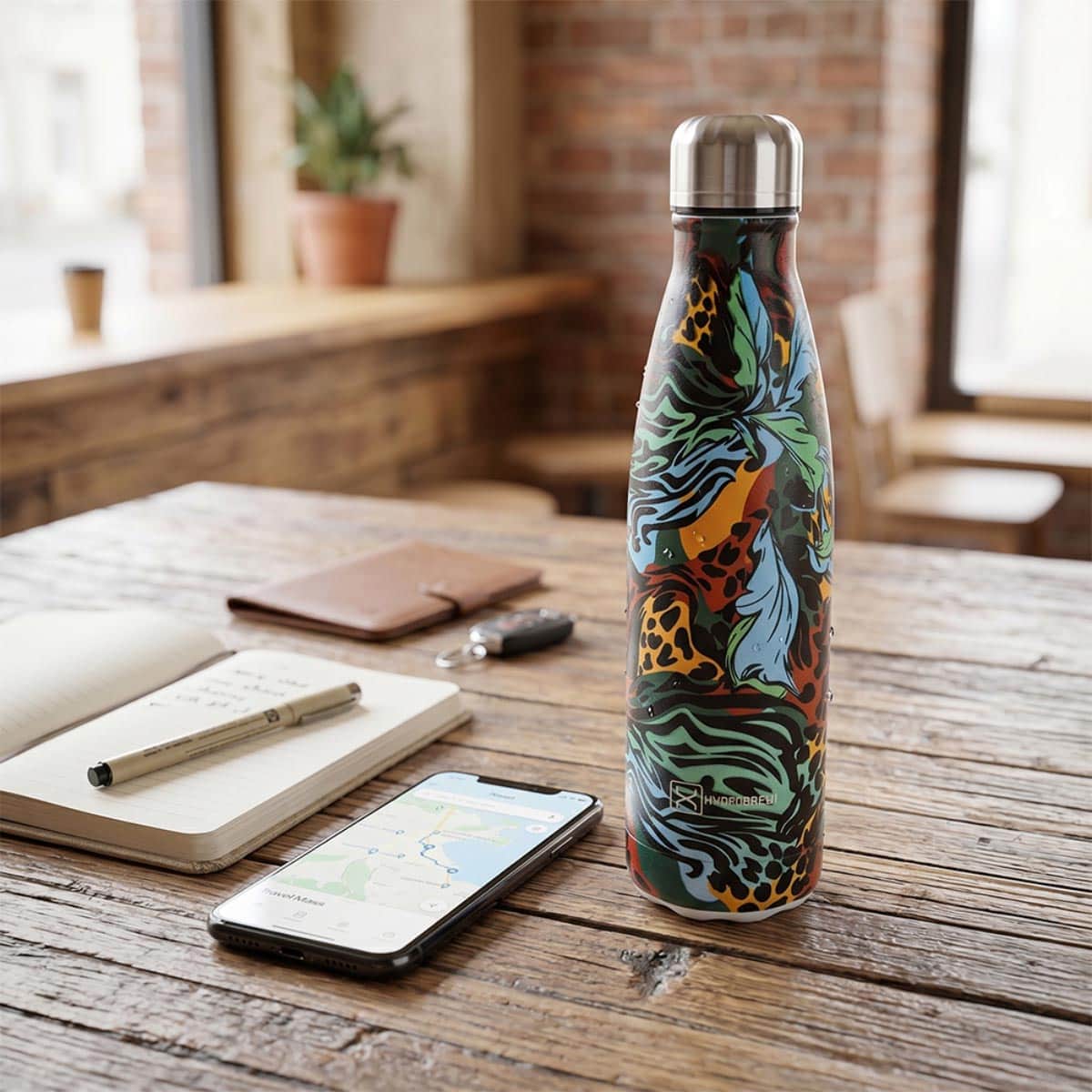 Hydrobrew 500ml Wild Tropic Double Wall Stainless Steel Water Bottle