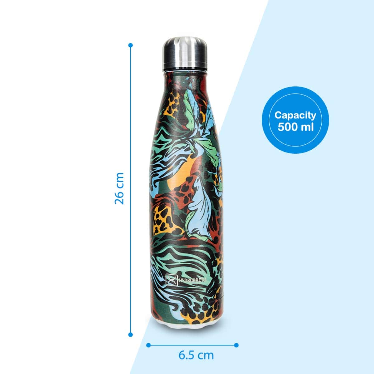 Hydrobrew 500ml Wild Tropic Double Wall Stainless Steel Water Bottle