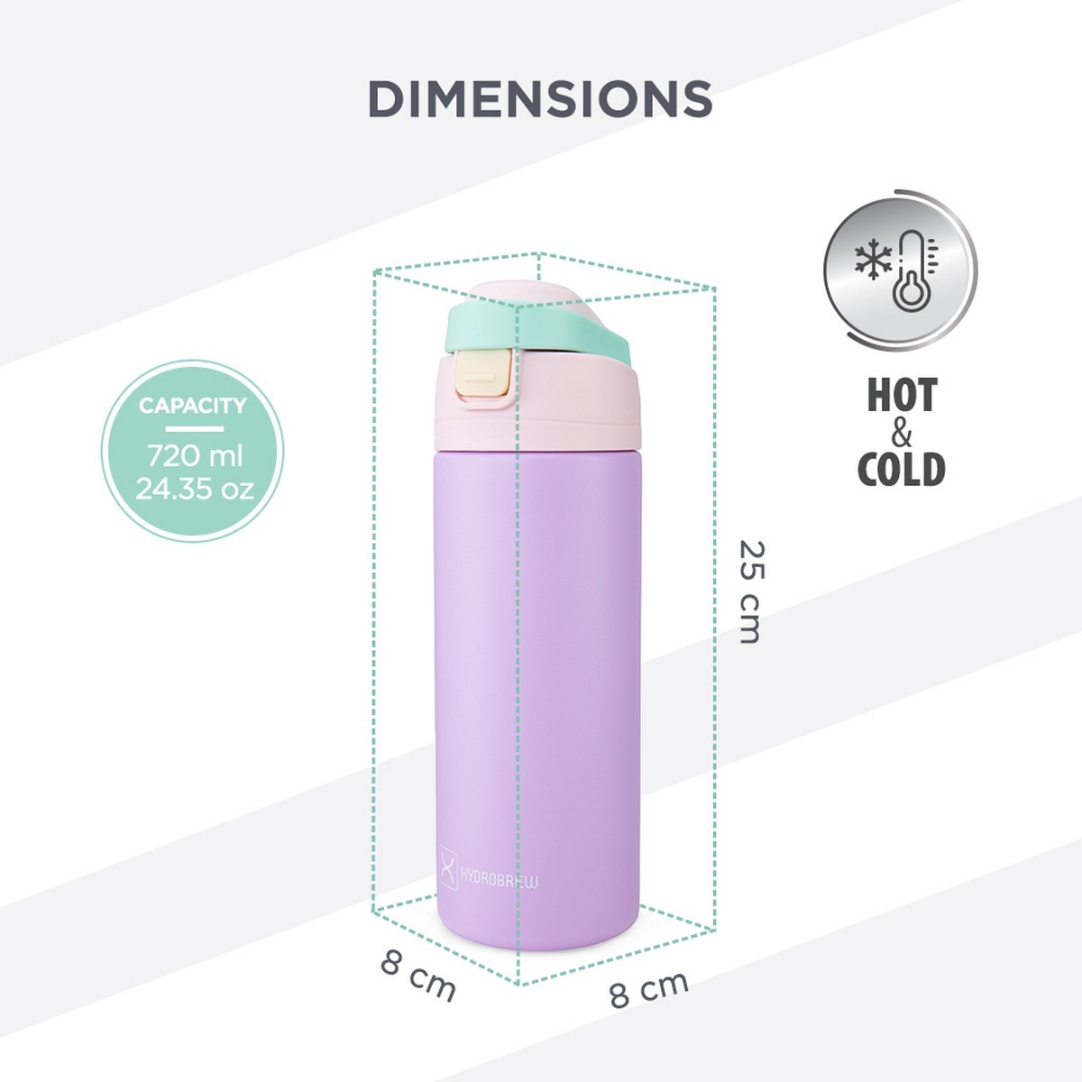 Hydrobrew 720ml Sip Switch Insulated Water Bottle