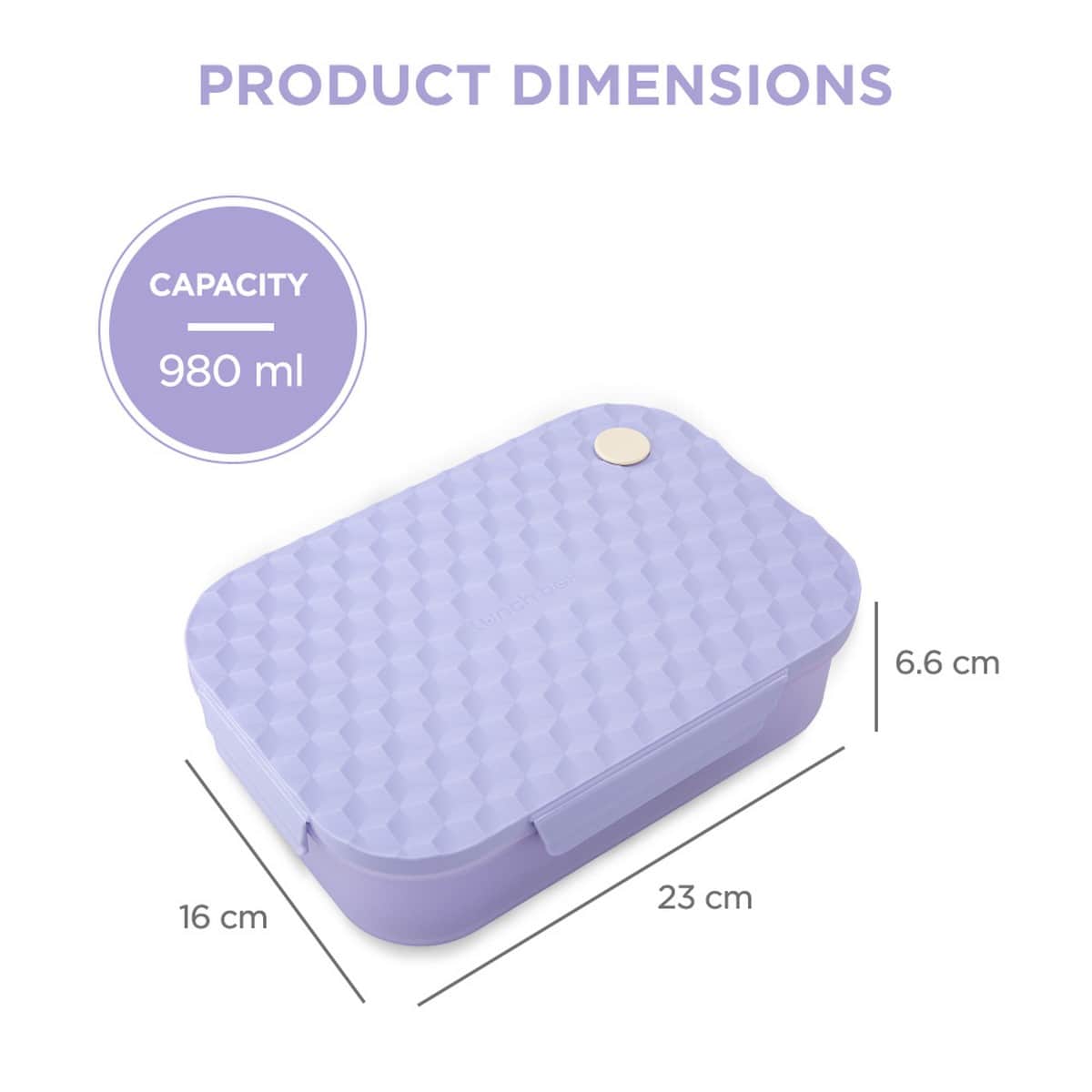 Hydrobrew 980ml Lavender Diamond Smart Serve Bento Lunch Box