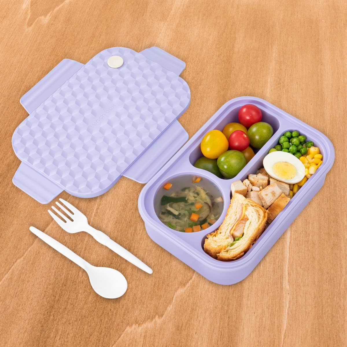 Hydrobrew 980ml Lavender Diamond Smart Serve Bento Lunch Box