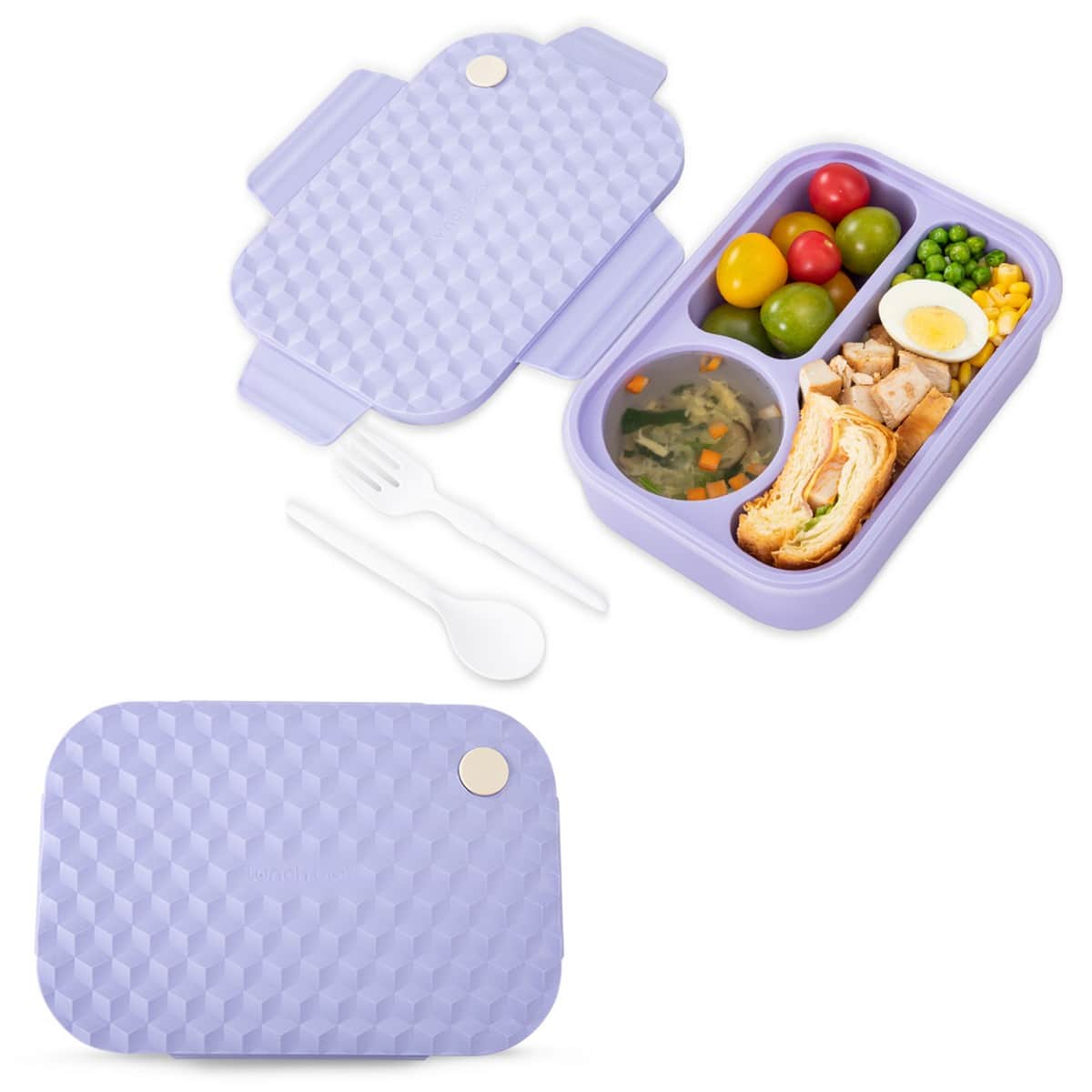 Hydrobrew 980ml Lavender Diamond Smart Serve Bento Lunch Box