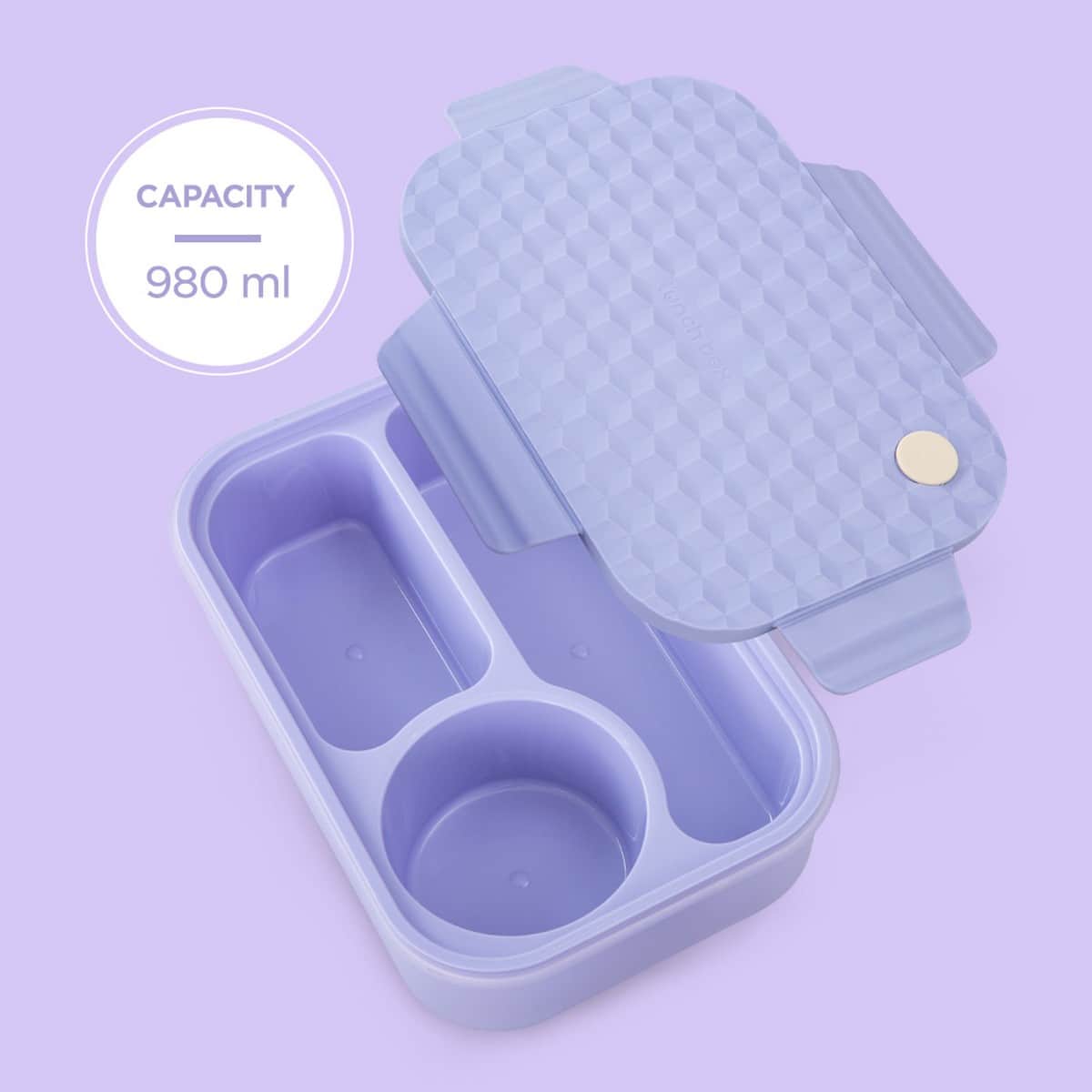 Hydrobrew 980ml Lavender Diamond Smart Serve Bento Lunch Box