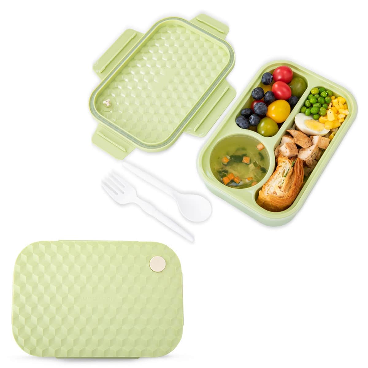 Hydrobrew 980ml Sage Diamond Smart Serve Bento Lunch Box