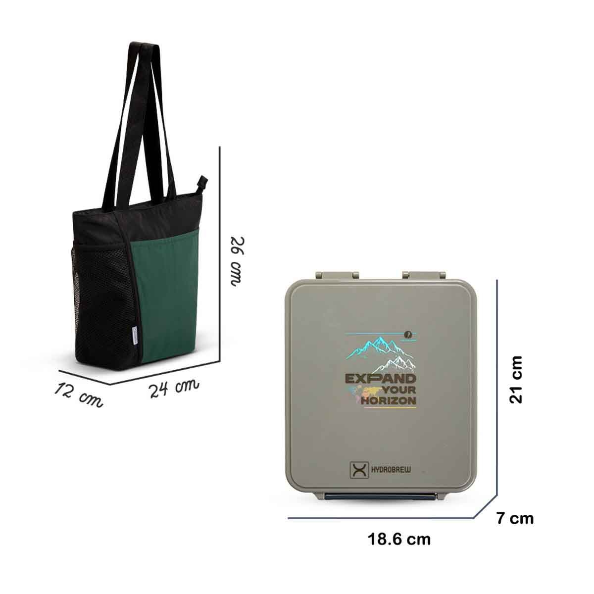 HYDROBREW Adventure Bento Lunch Box with Lunch Bag, Steel Food Jar