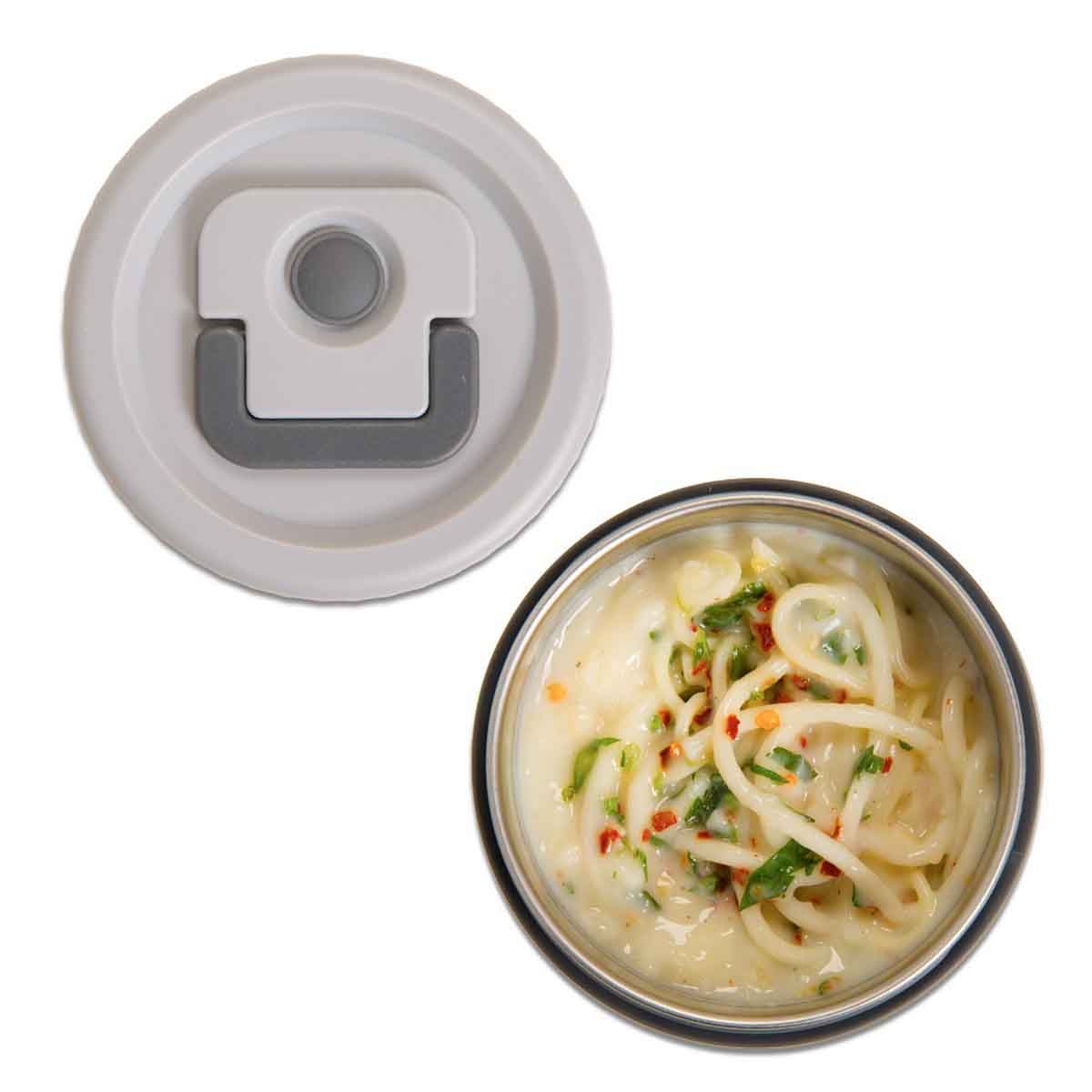 هيدروبرو صندوق غداء بنتو بتصميم ديناصورات مع وعاء طعام من ستانلس ستيل - رمادي