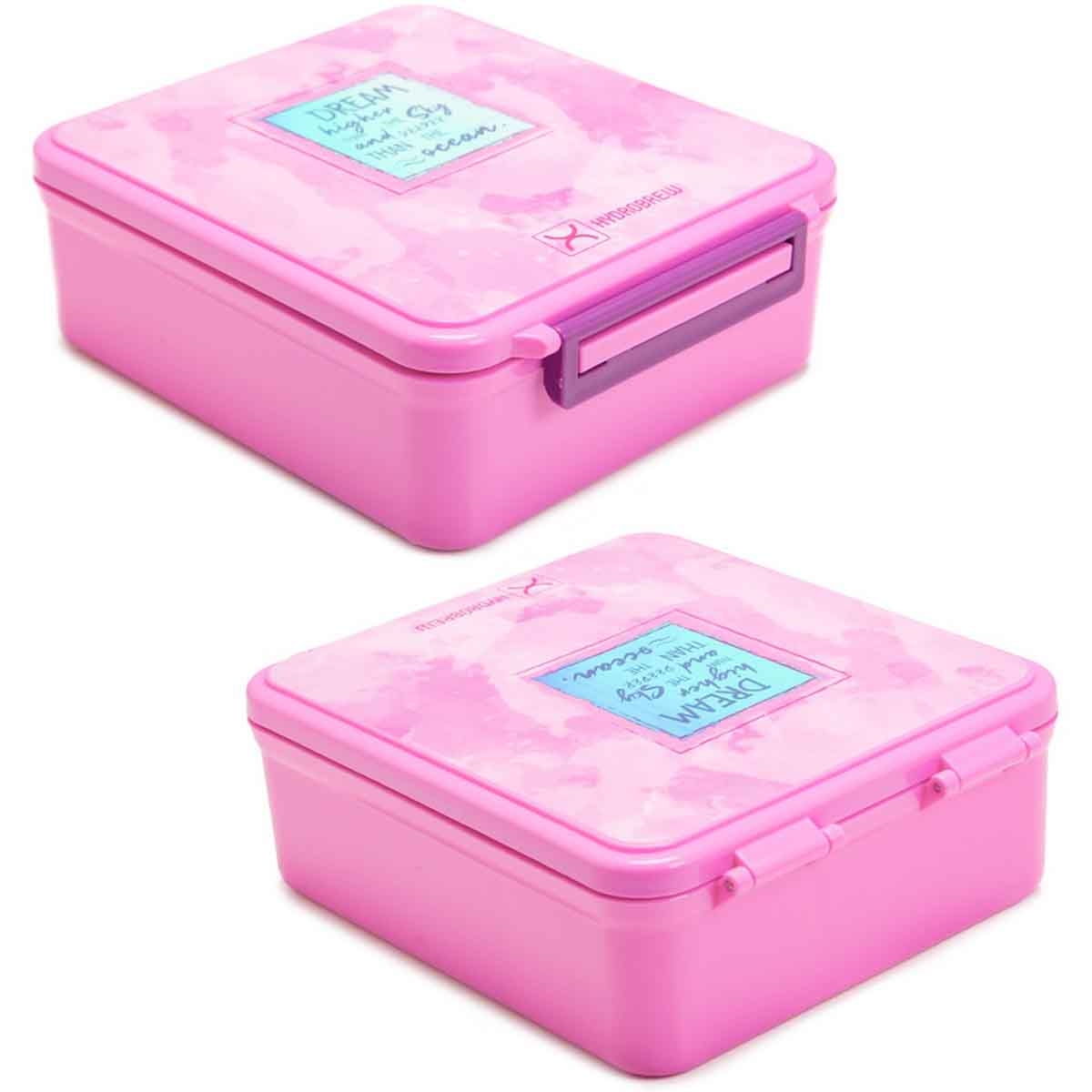 HYDROBREW Dream Bento Lunch Box with Steel Food Jar - Pink