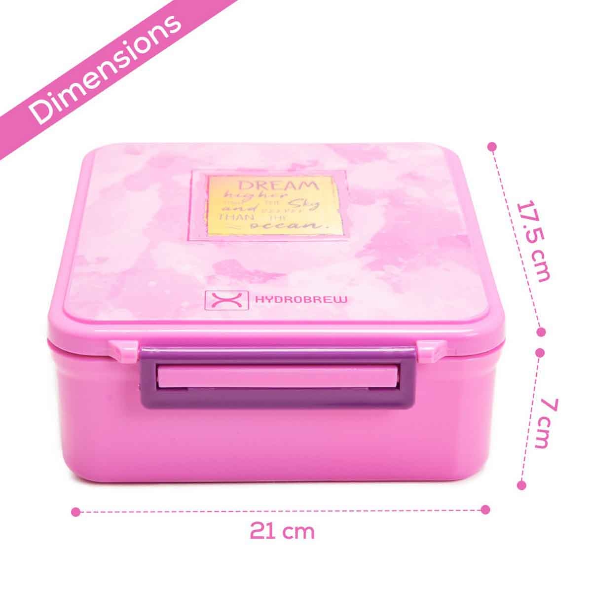 HYDROBREW Dream Bento Lunch Box with Steel Food Jar - Pink