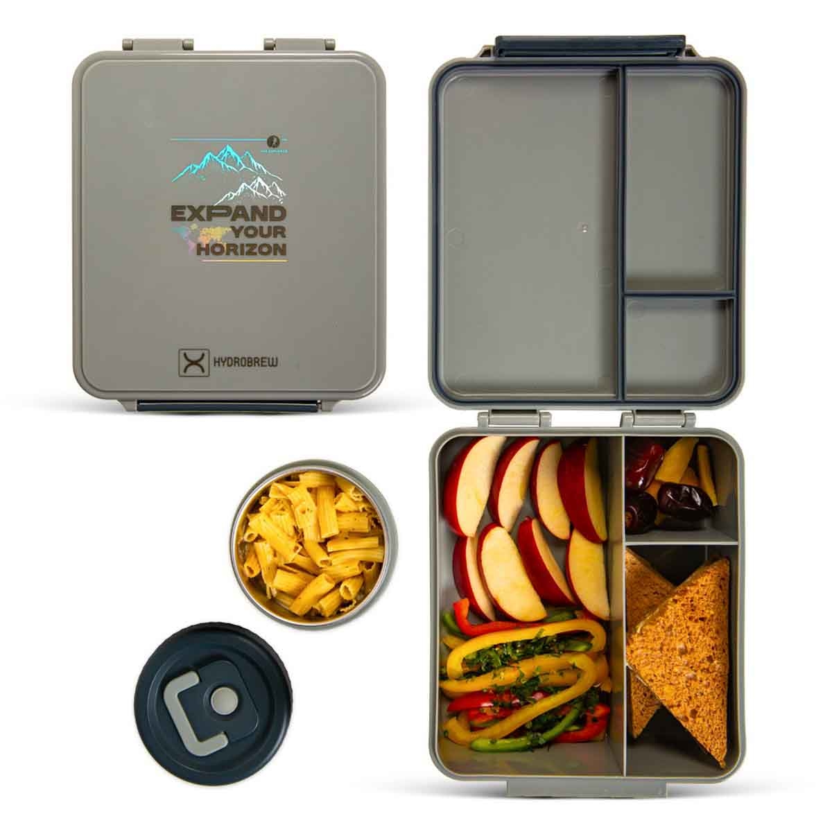 HYDROBREW Adventure Bento Lunch Box with Steel Water Bottle & Food Jar