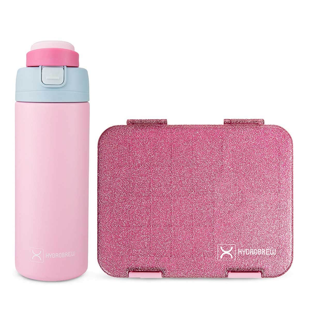 Hydrobrew Sparkle Bento Lunch Box with 720ml SipSwitch Insulated Water Bottle