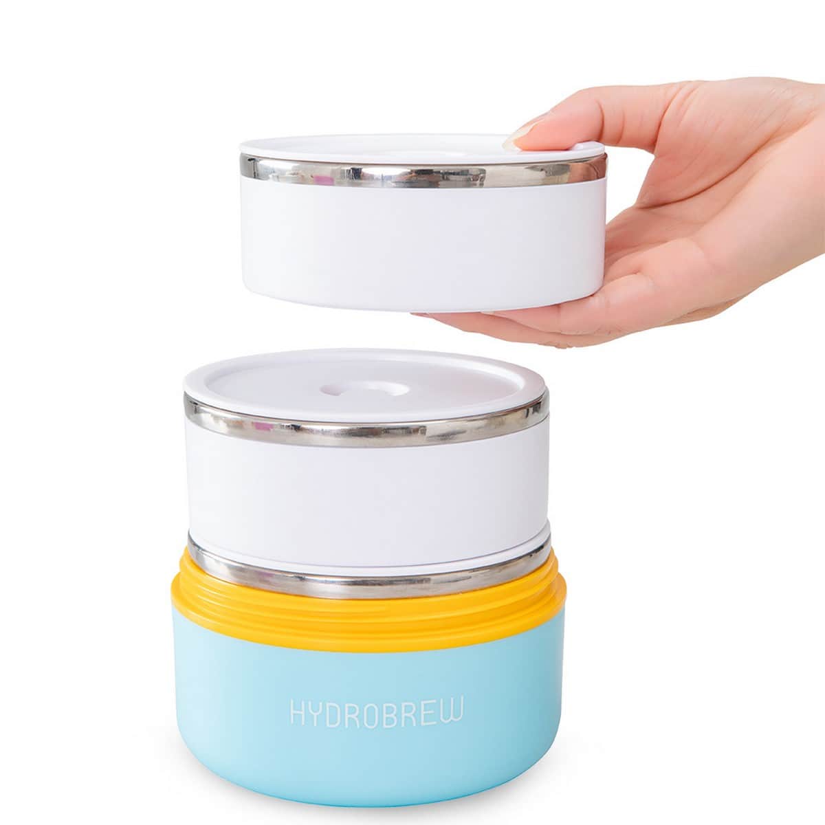 Hydrobrew Candy Cloud Triple Decker Stainless Steel Lunch Box with Double Wall Water Bottle