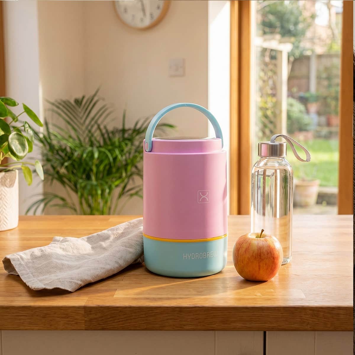 Hydrobrew Candy Cloud Triple Decker Stainless Steel Lunch Box with Double Wall Water Bottle