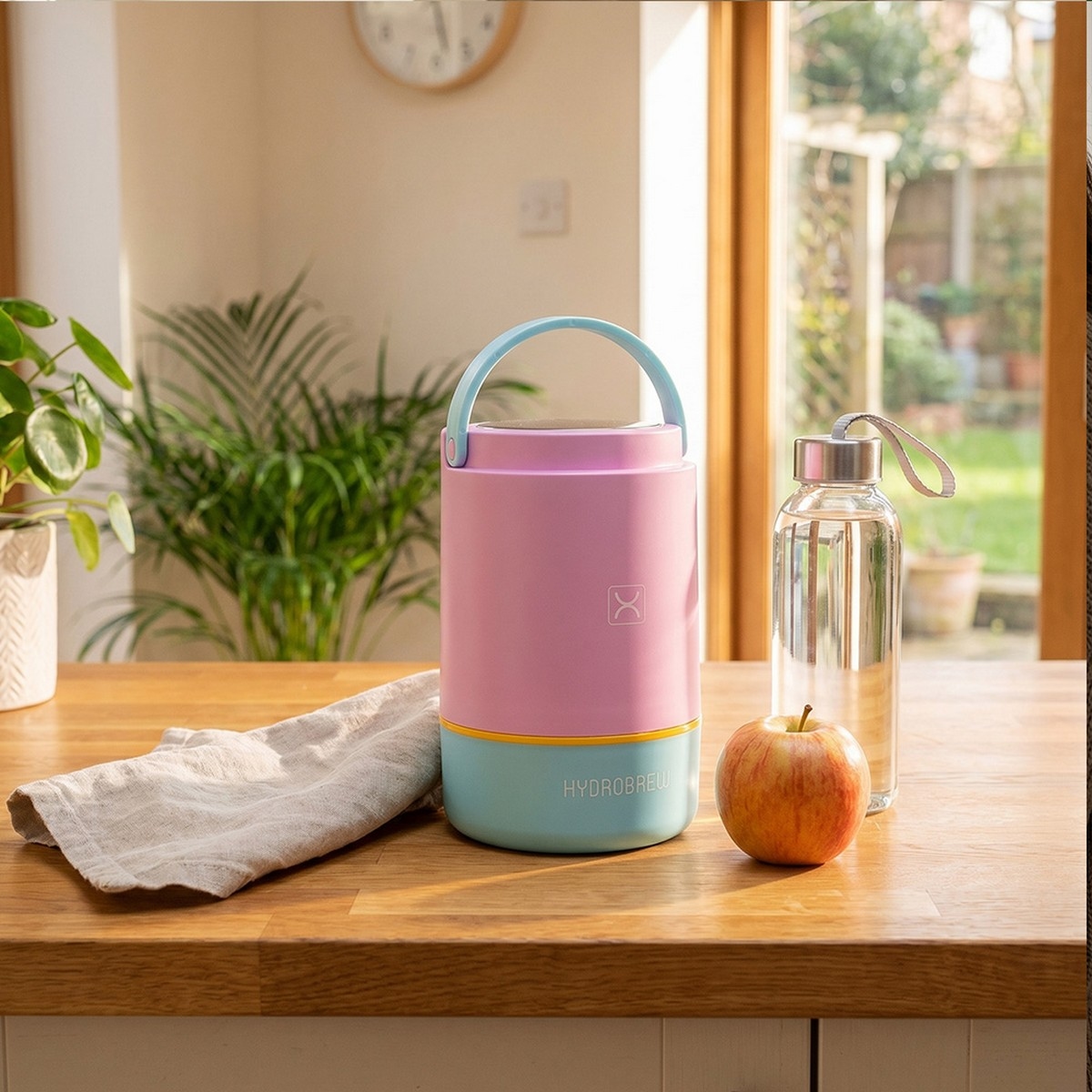 Hydrobrew Candy Cloud Triple Decker Stainless Steel Lunch Box with Double Wall Water Bottle