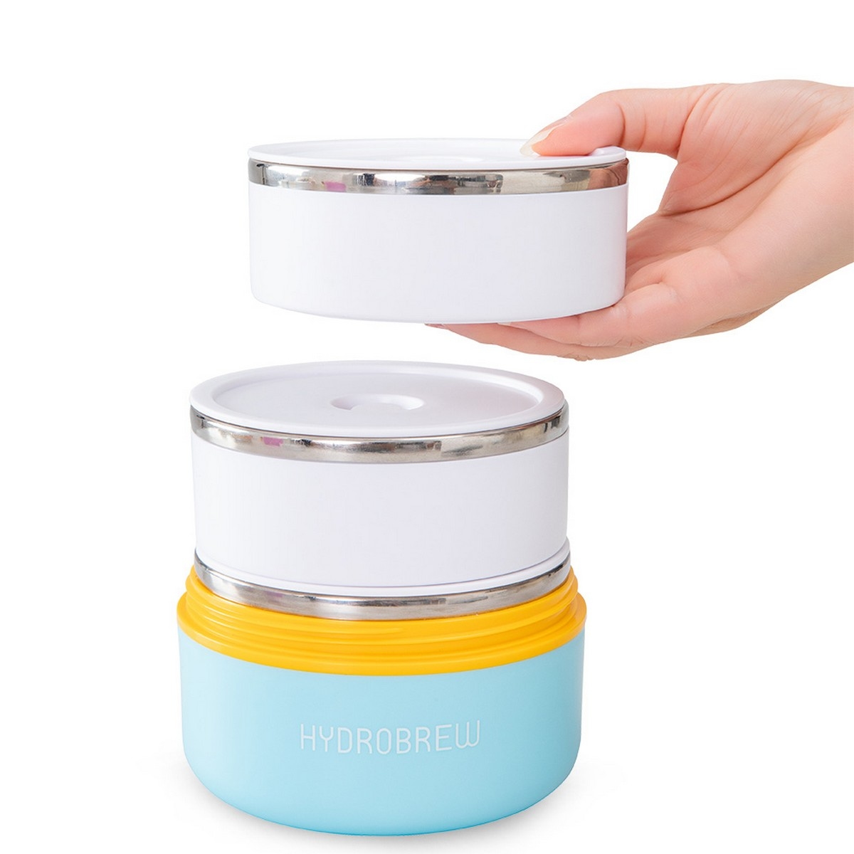 Hydrobrew Triple Decker Stainless Steel Lunch Box with Spoon