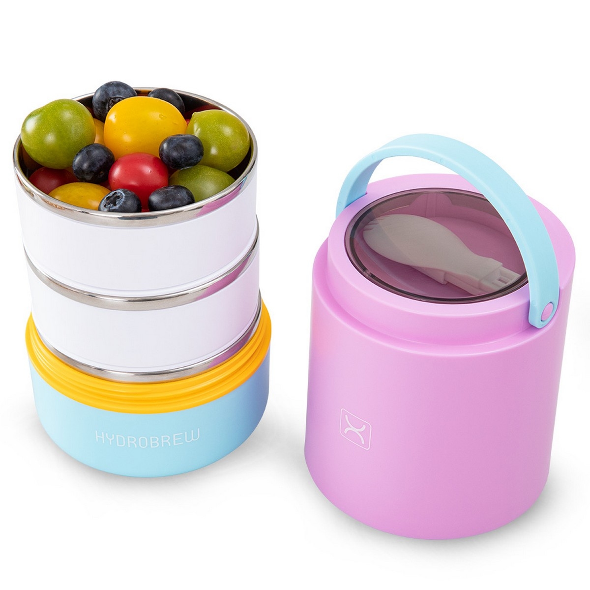 Hydrobrew Triple Decker Stainless Steel Lunch Box with Spoon