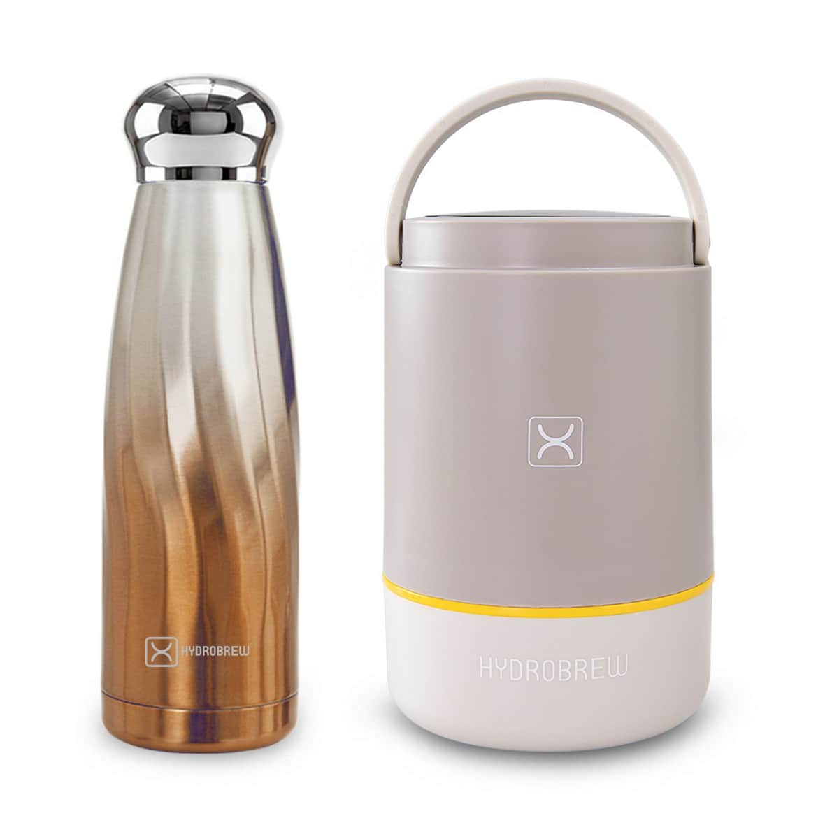 Hydrobrew Desert Sand Triple Decker Stainless Steel Lunch Box with Double Wall Water Bottle