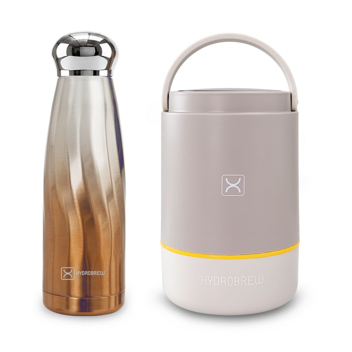 Hydrobrew Desert Sand Triple Decker Stainless Steel Lunch Box with Double Wall Water Bottle