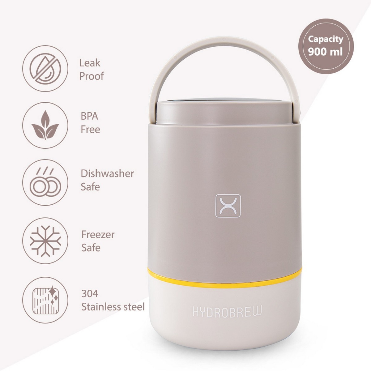 Hydrobrew Desert Sand Triple Decker Stainless Steel Lunch Box with Double Wall Water Bottle