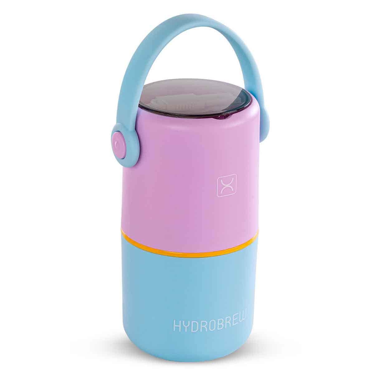 HYDROBREW Mauve/Blue Double Decker Stainless Steel Lunch Box with Folding Spork