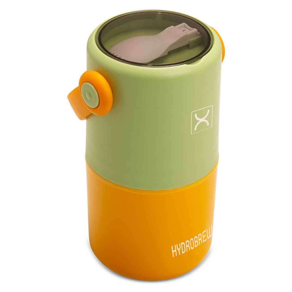 HYDROBREW Sage/Amber Double Decker Stainless Steel Lunch Box with Folding Spork