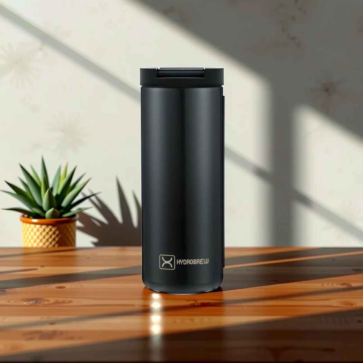 هايدروبرو زجاجة ماء تامبلر معزولة بجدار مزدوج 400 مل باللون الأسود