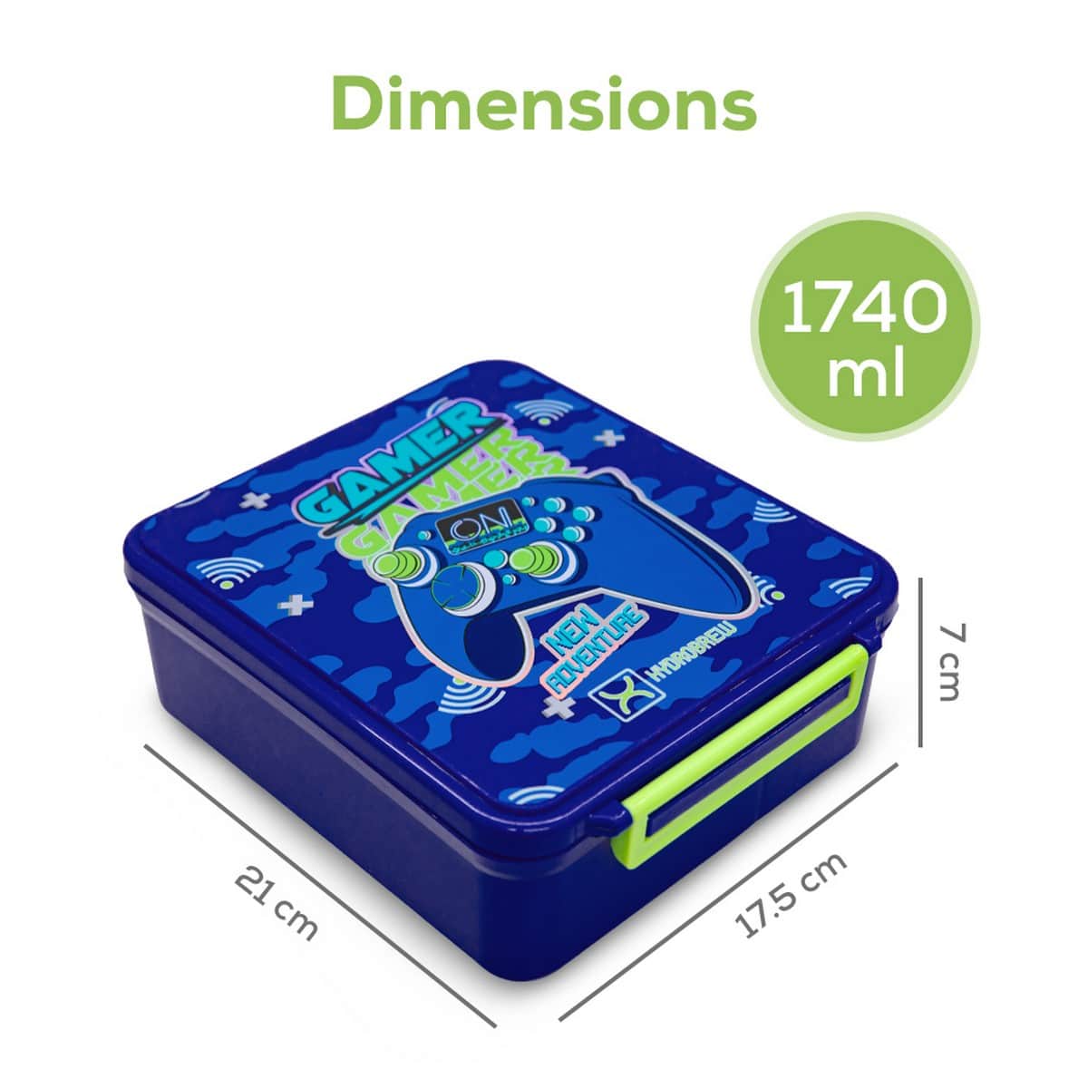 Hydrobrew Gamer Bento Lunch Box with Steel Food Jar